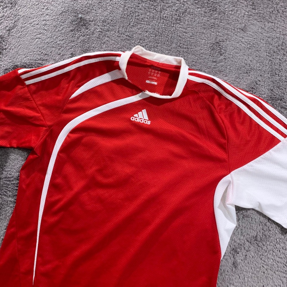 Adidas ClimaCool Mens Soccer Jersey Red White Number 14 Training Shirt XL